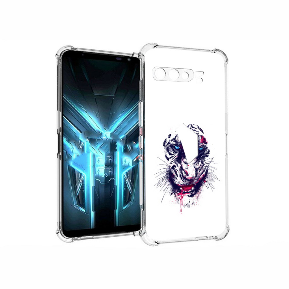 

Чехол MyPads Tocco для Asus ROG Phone 3 безумный тигр, Прозрачный, Tocco