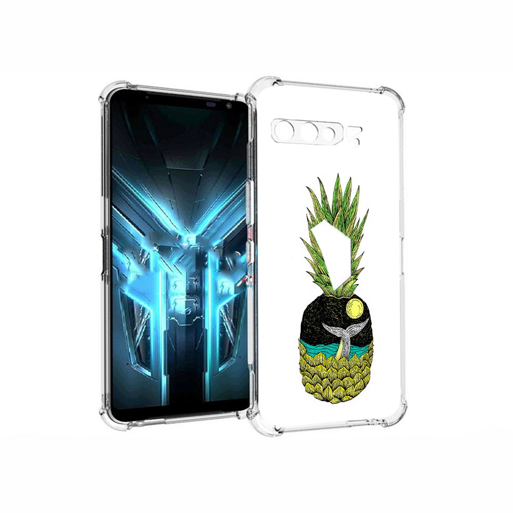 

Чехол MyPads Tocco для Asus ROG Phone 3 ананас с китом, Прозрачный, Tocco