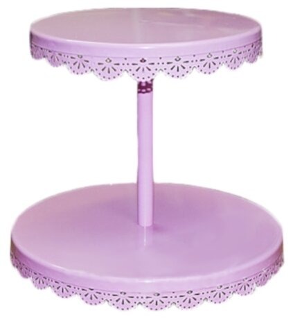 

Подставка для торта 2-х ярусная металлическая Ажурная Cupcake stand, Розовый