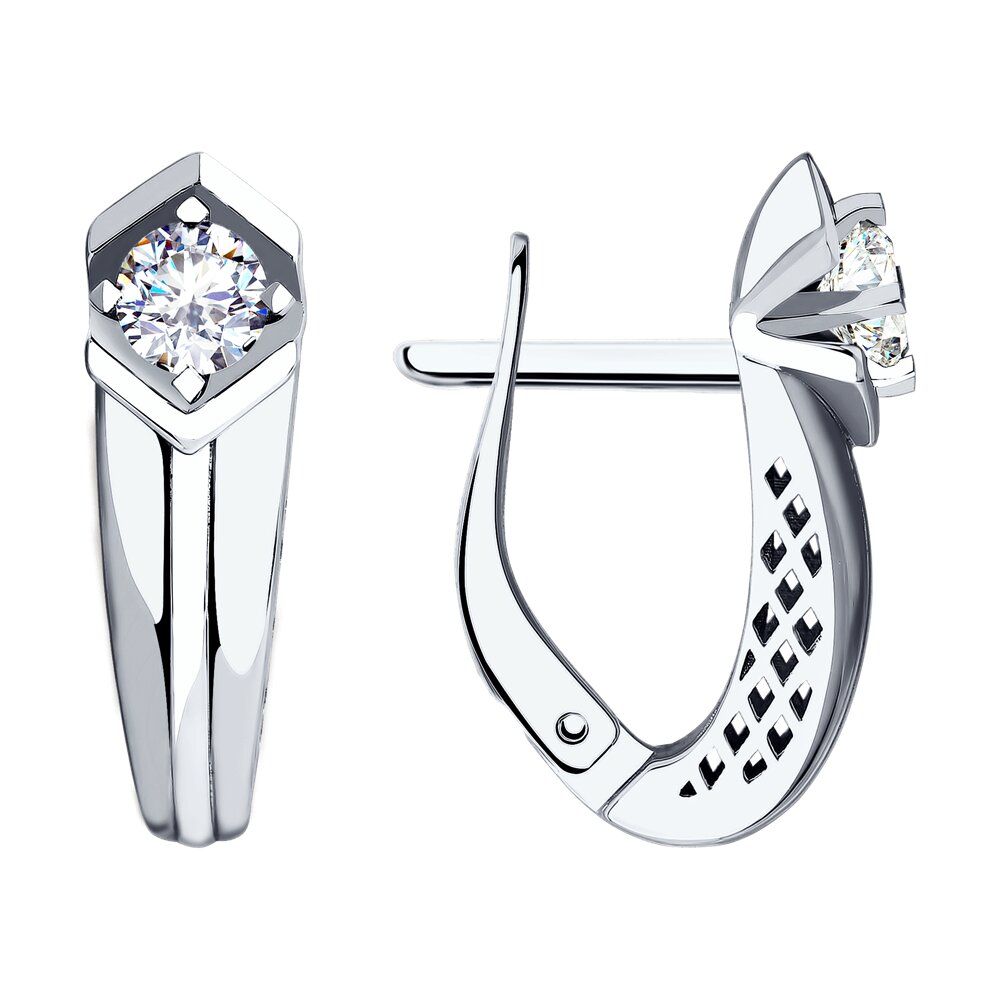 

Серьги из белого золота SOKOLOV 028481-3, фианит, 028481-3