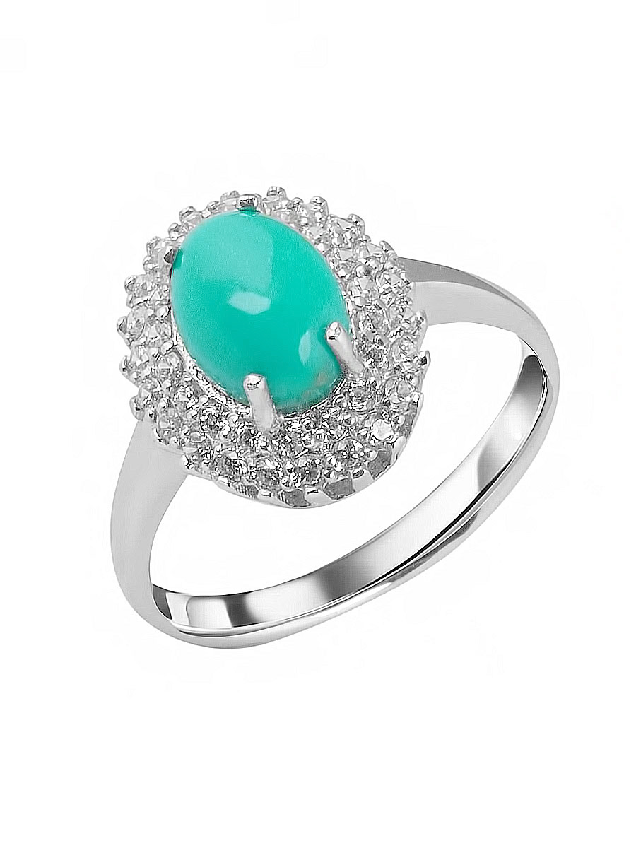 Перстень из серебра р.19,5 Lair R-126, бирюза/фианит