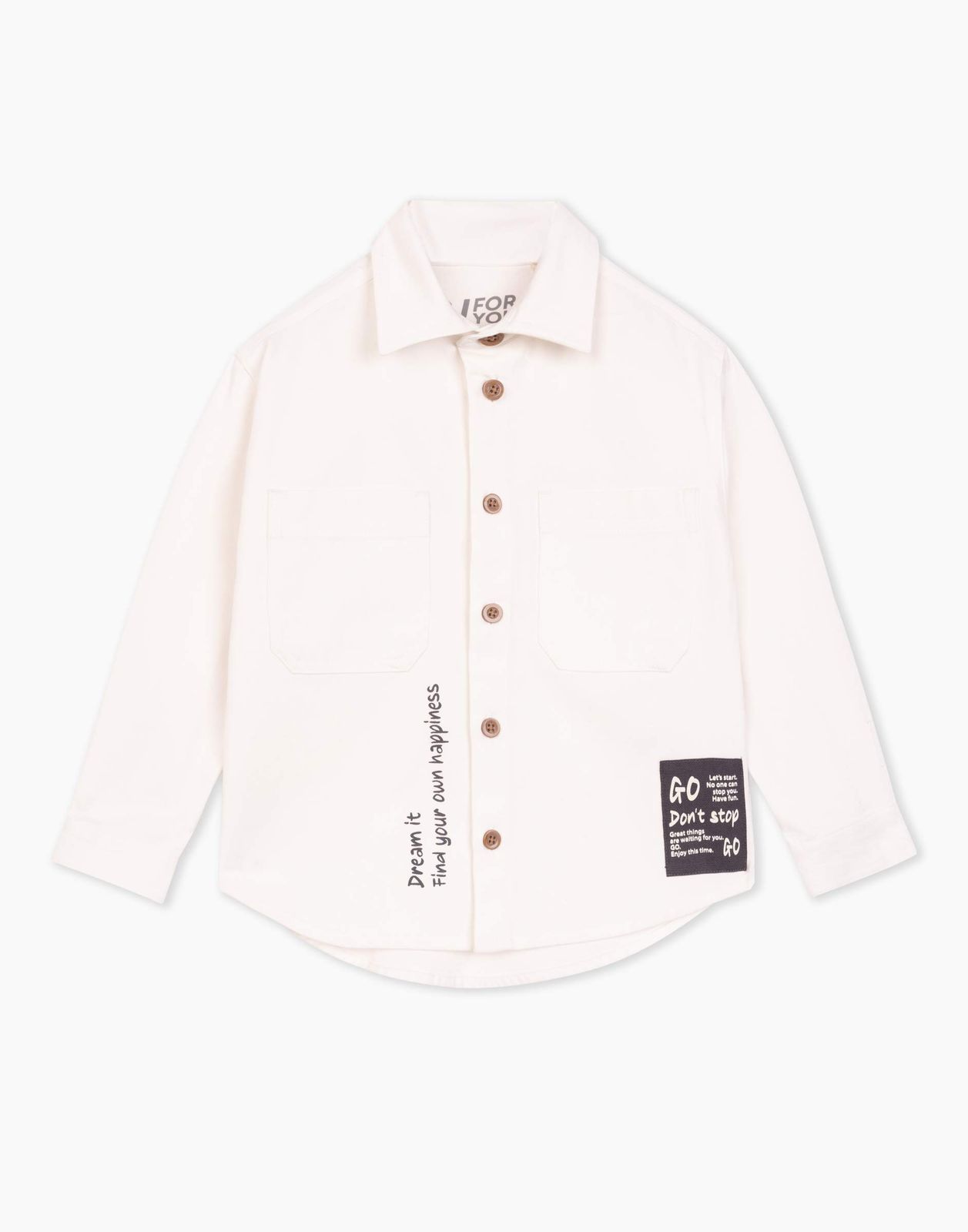 Рубашка для мальчика Gloria Jeans BWT001456 молочный 5-6л/116