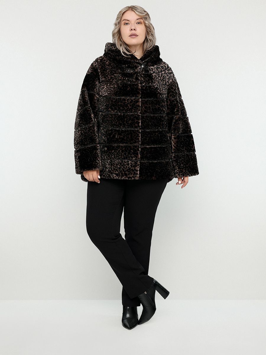 

Шуба женская ALEF 4181 коричневая 52 RU, Коричневый, 4181