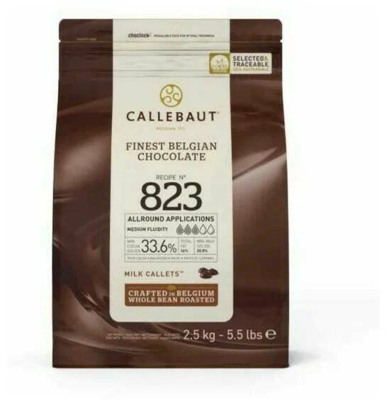 

Шоколад молочный 33,6% какао в галетах Barry Callebaut, 2,5 кг.