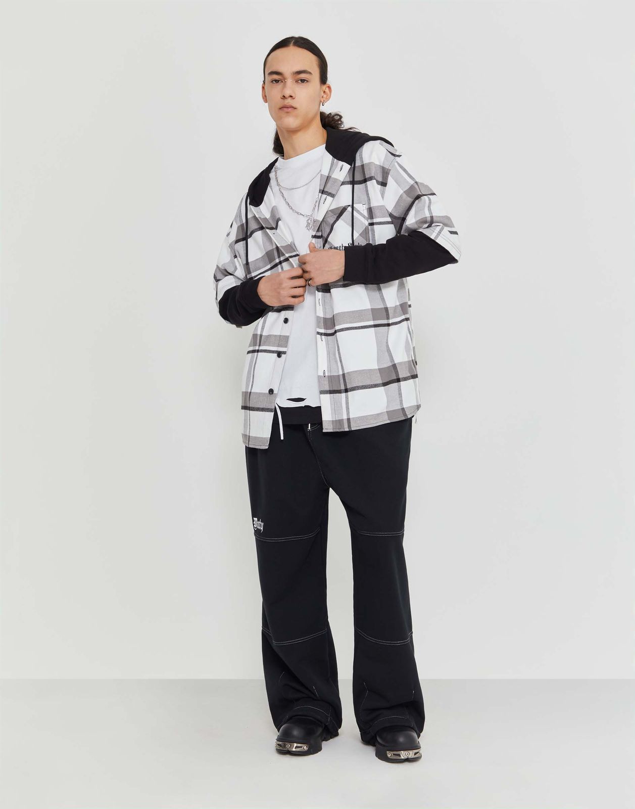 Рубашка для мальчика Gloria Jeans BWT001453 серый меланж/разноцветный 18+/182