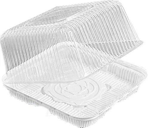 

Упаковка для торта на 0,5-1 кг. 18,6x12,5 Квадратная прозрачная, Прозрачный