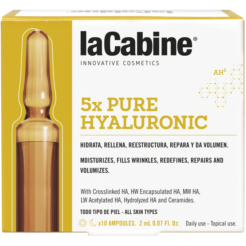 фото Комплекс из 5 видов гиалуроновой кислоты la cabine 5xpure hyaluronic ampoules 10*2 мл