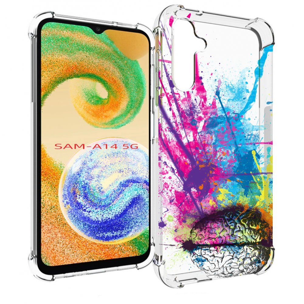 

Чехол MyPads яркий красочный мозг для Samsung Galaxy A14 5G, Прозрачный, Tocco