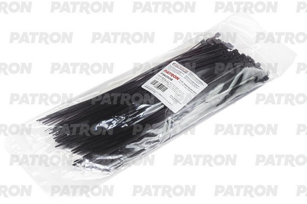 Комплект пластиковых хомутов 3.6 х 250 мм, 100 шт, нейлон, черные PATRON P36250B