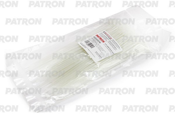 Комплект пластиковых хомутов 2.5 х 200 мм, 100 шт, нейлон, белые PATRON P25200W