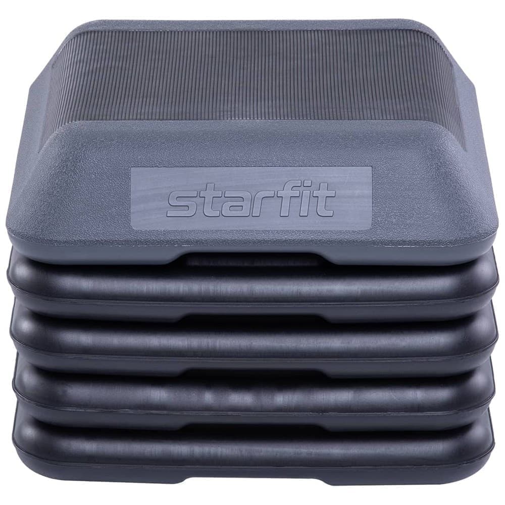Starfit SP-401 Степ-платформа пятиуровневая квадратная, обрезиненная, 5-ти уровневая
