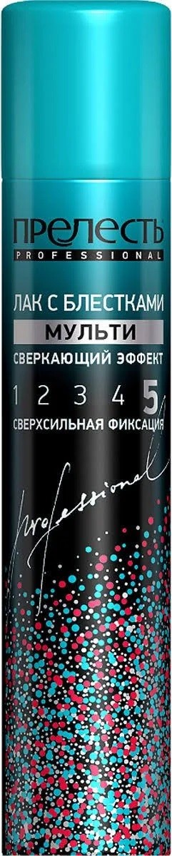 Лак для волос Прелесть Professional с блёстками 5 сверхсильная фиксация 75 мл 149₽