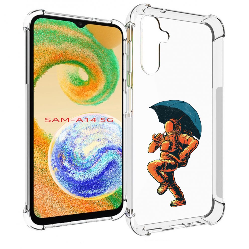 

Чехол MyPads шагающий космонавт с зонтом для Samsung Galaxy A14 5G, Прозрачный, Tocco