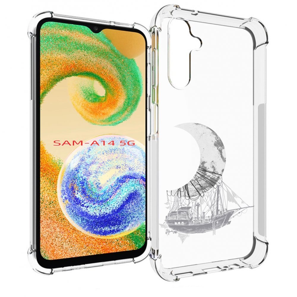 

Чехол MyPads черно белый корабль полумесяц для Samsung Galaxy A14 5G, Прозрачный, Tocco