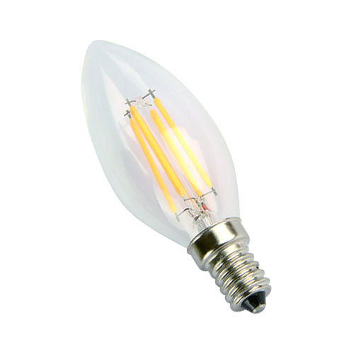 E14-5W-4000K Лампа LED Свеча прозрачная Филамент