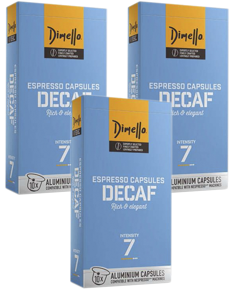 Кофе в капсулах Dimello без кофеина Decaf, 3 упаковки по 10 капсул