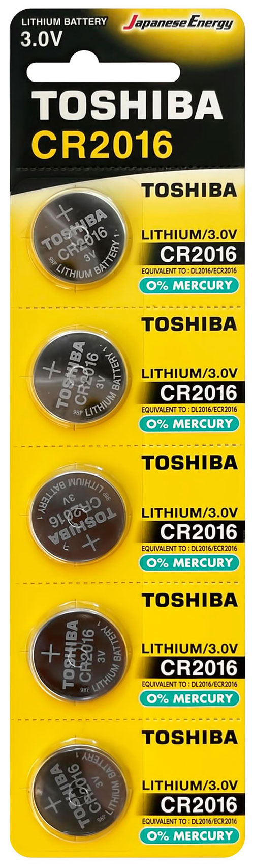 

Батарейка Toshiba CR 2016 5BL 5 шт., CR 2016 5BL 5 шт.