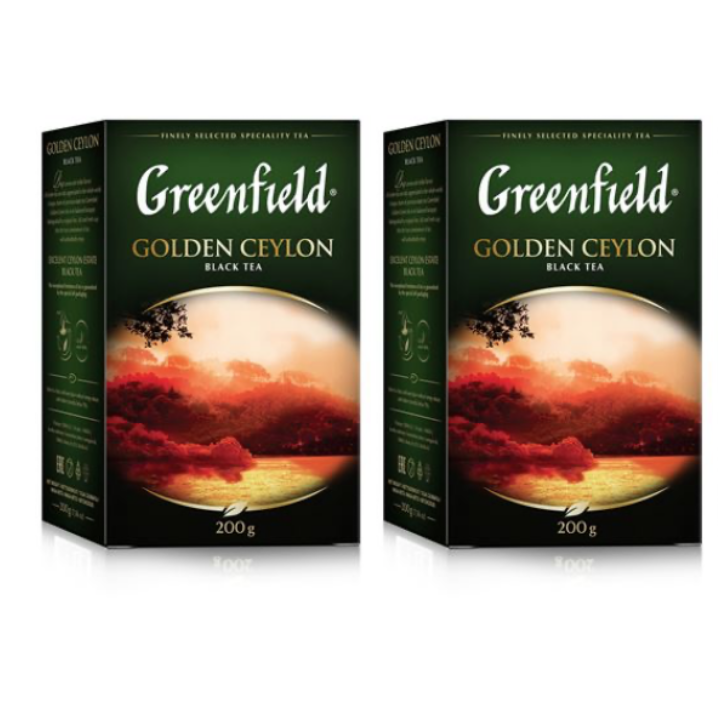 фото Чай листовой черный greenfield golden ceylon, 2 упаковки по 200 г