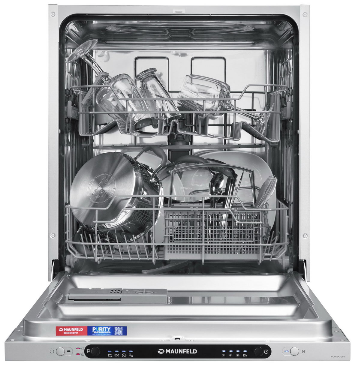 Встраиваемая посудомоечная машина MAUNFELD MLP6242G02 ролик верхней корзины для посуды bosch 00611666
