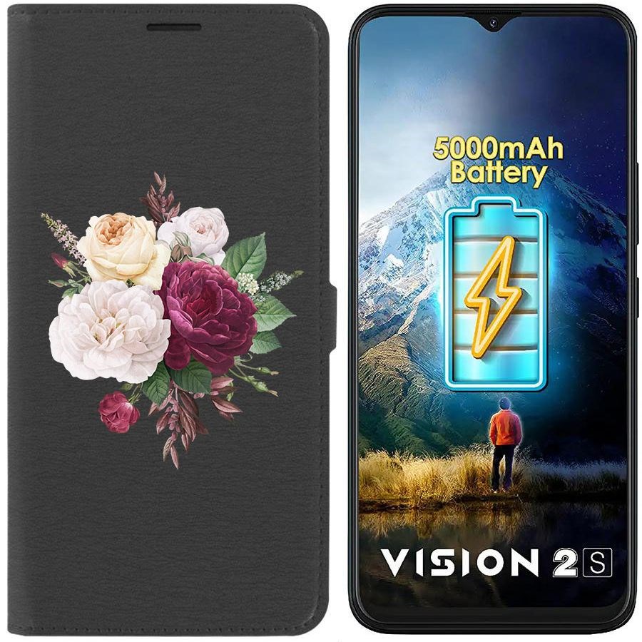Чехол-книжка Eco Book для ITEL Vision 2S Цветочная композиция