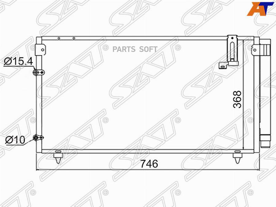 

Sat St-Typ2-394-0 Радиатор Кондиционера Toyota Ipsum 01- /Avensis Verso 01-09 1Шт