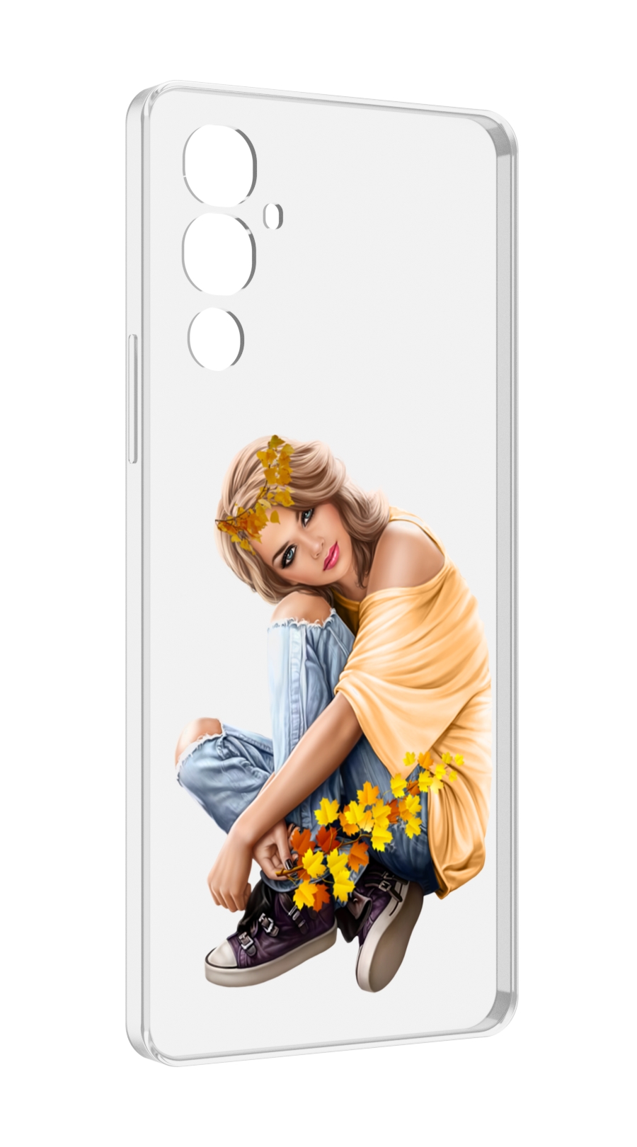 

Чехол MyPads девушка-в-цветочками женский для Tecno Pova 4, Прозрачный, Tocco