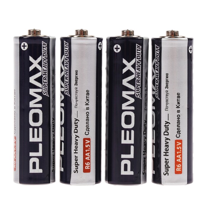

Батарейка солевая Pleomax Super Heavy Duty, AA, R6-4S, 1.5В, спайка, 4 шт.