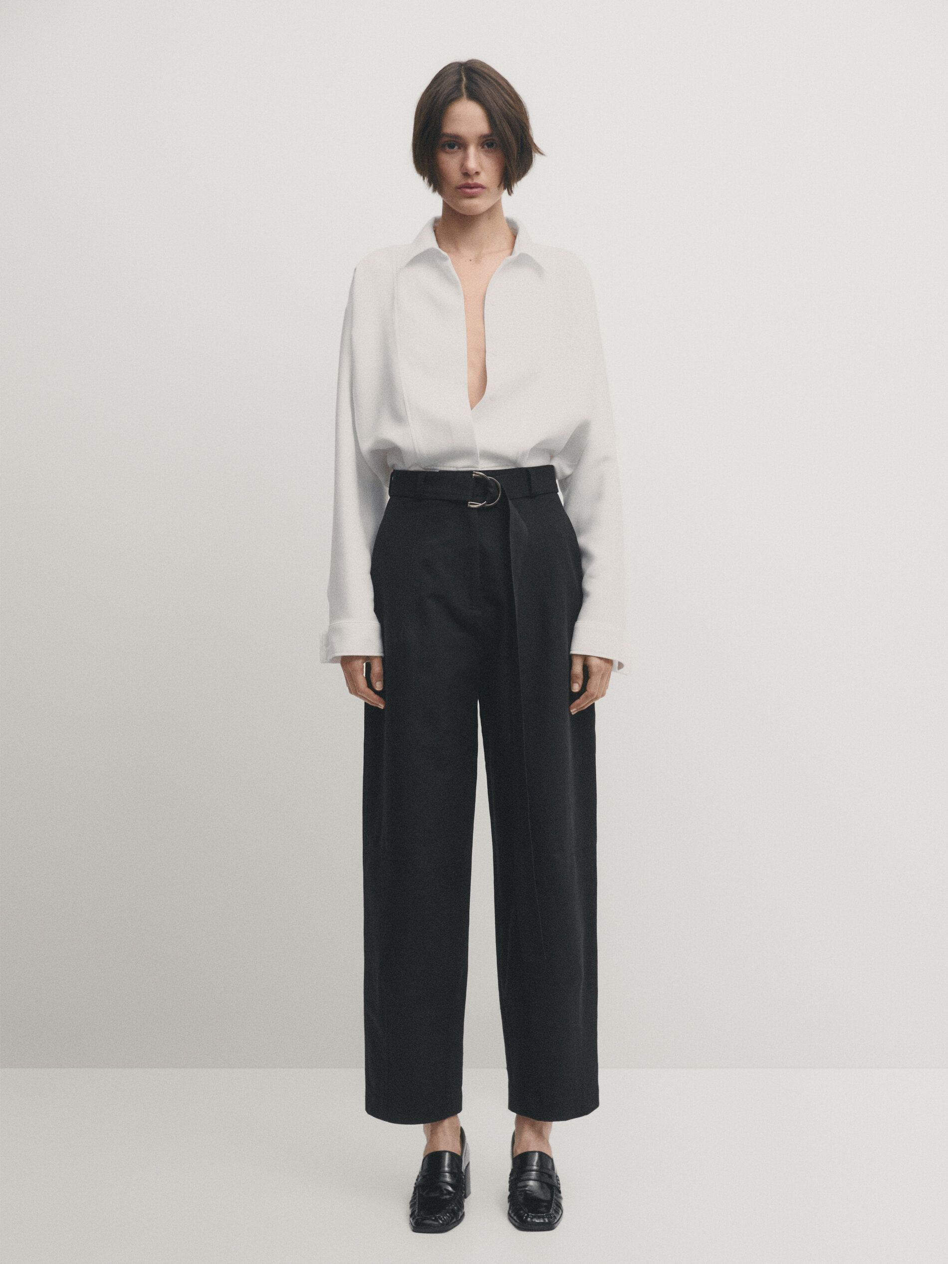 

Брюки женские Massimo Dutti 0503083 черные 34 EU, Черный, 0503083