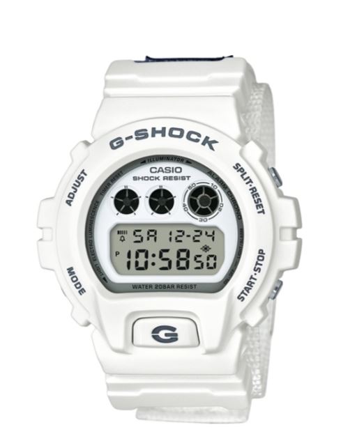 

Наручные часы мужские Casio DW-6900LD-7A белые, DW-6900LD-7A