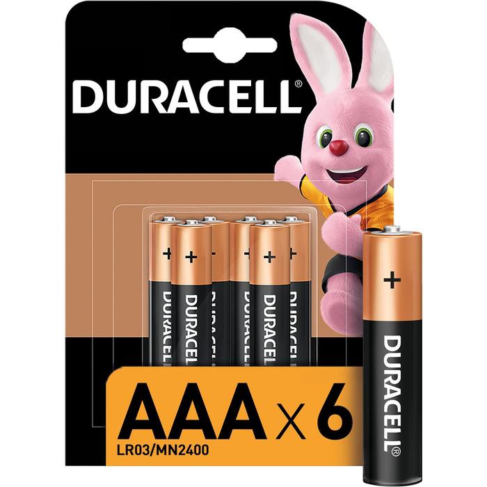 

Батарейка алкалиновая Duracell Basic, AAA, LR03-6BL, 1.5В, блистер, 6 шт.