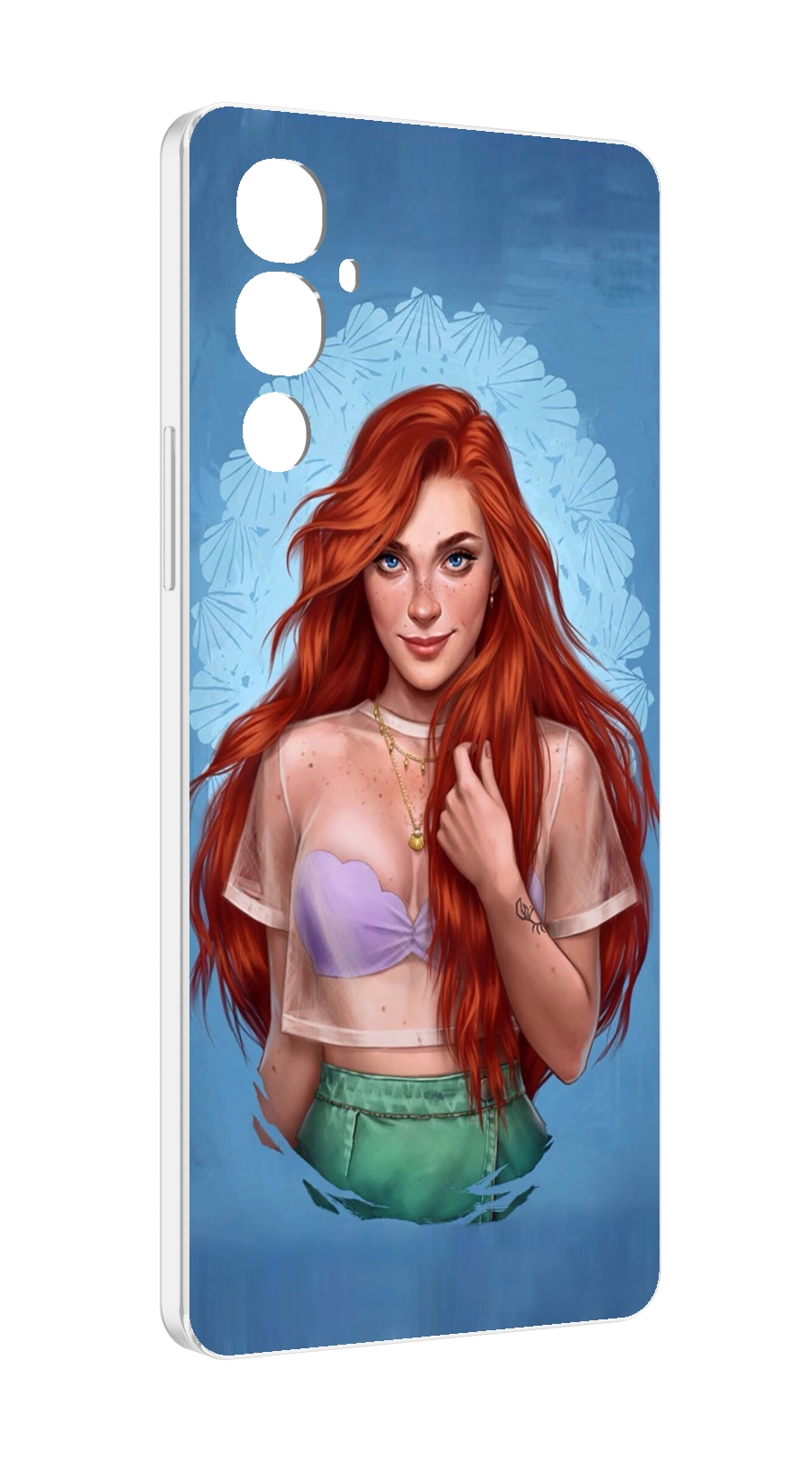 

Чехол MyPads девушка-в-голубом-фоне женский для Tecno Pova 4, Прозрачный, Tocco