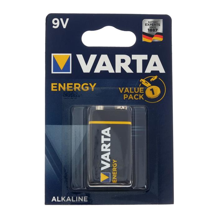 

Батарейка алкалиновая Varta Energy, 6LR61-1BL, 9В, крона, блистер, 1 шт.
