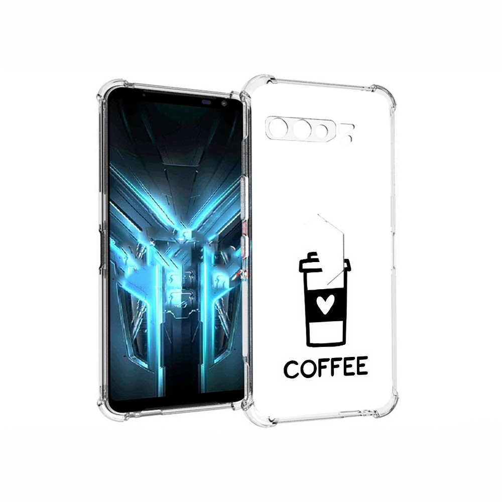 

Чехол MyPads Tocco для Asus ROG Phone 3 Я люблю кофе, Прозрачный, Tocco