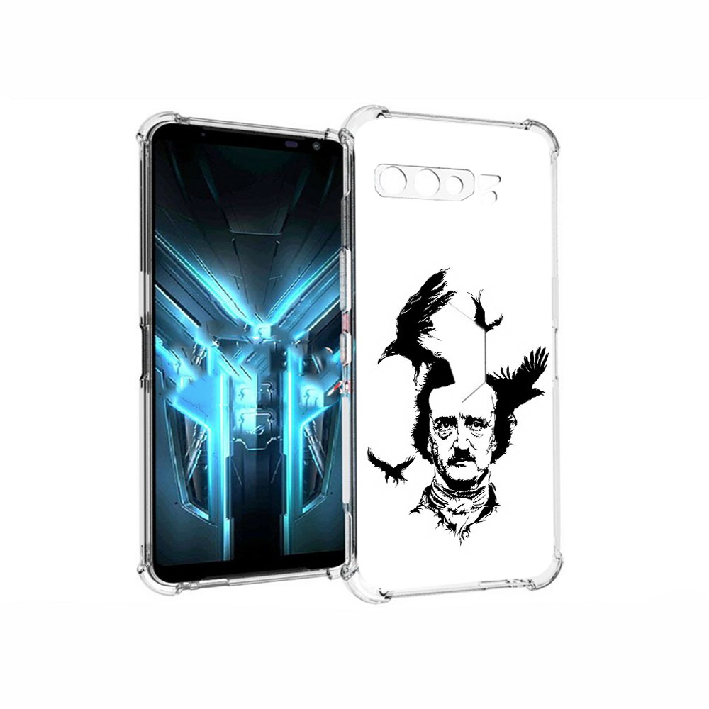 

Чехол MyPads Tocco для Asus ROG Phone 3 Эдгар Аллан черно белый, Прозрачный, Tocco