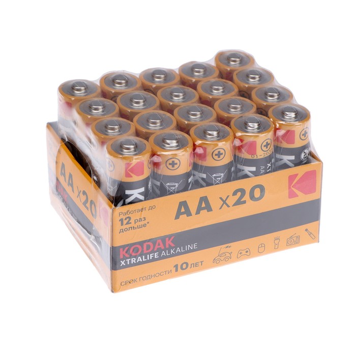 

Батарейка алкалиновая Kodak Xtralife, AA, LR6-20BOX, 1.5В, бокс, 20 шт.