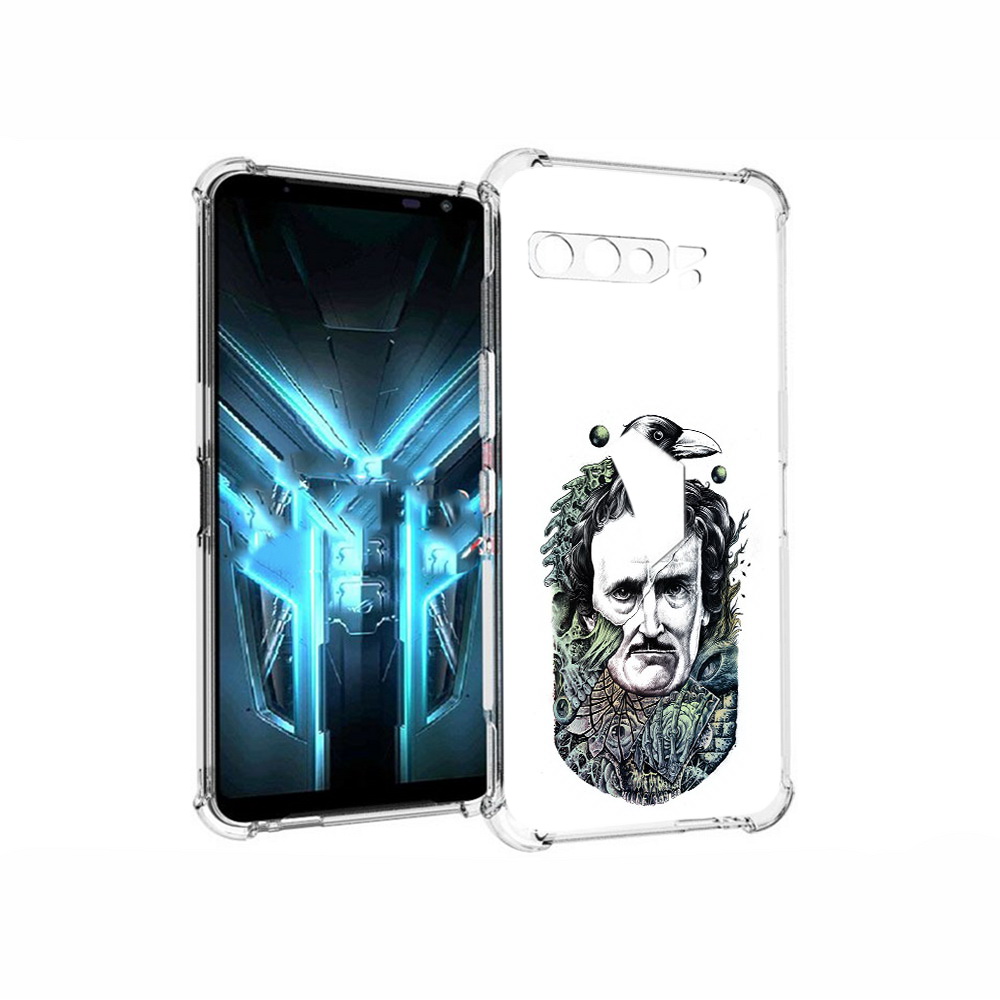 

Чехол MyPads Tocco для Asus ROG Phone 3 Эдгар Аллан с вороном, Прозрачный, Tocco