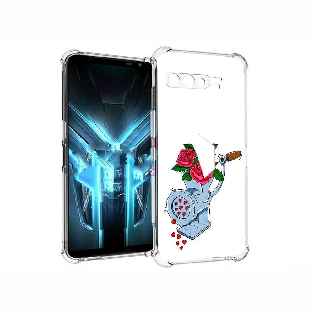 

Чехол MyPads Tocco для Asus ROG Phone 3 Цветочные сердца, Прозрачный, Tocco