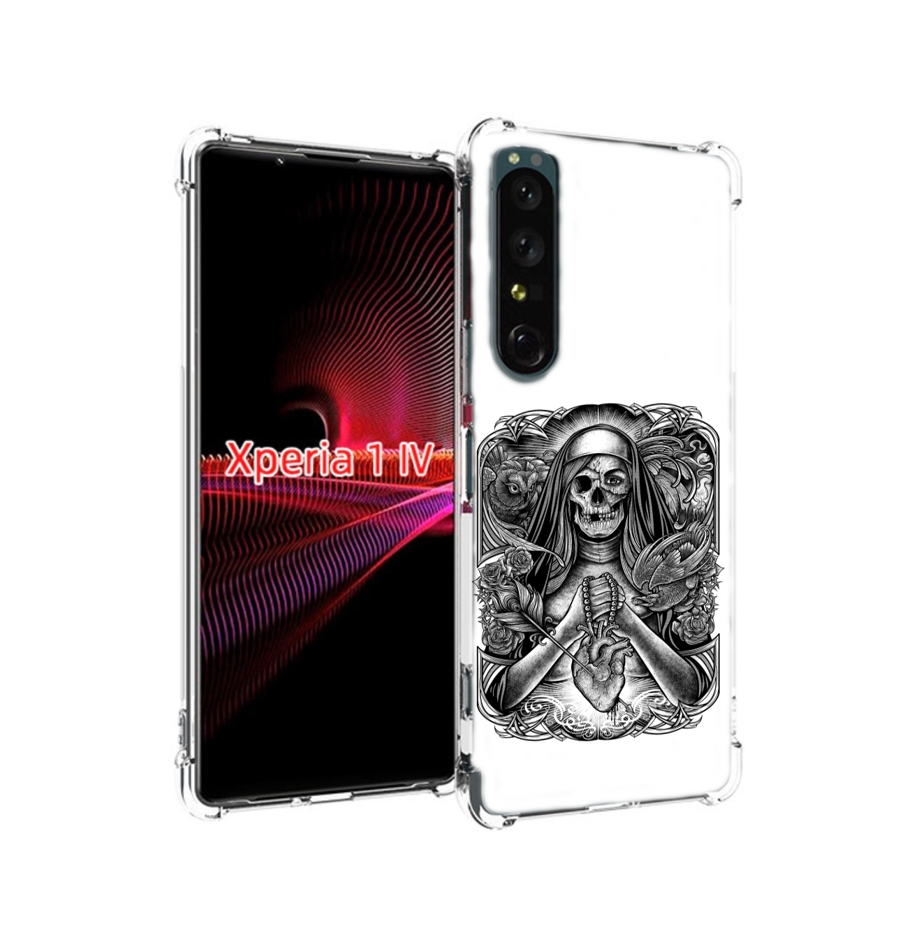 

Чехол накладка MyPads скелет с сердцем для Sony Xperia 1 IV, Прозрачный, Tocco