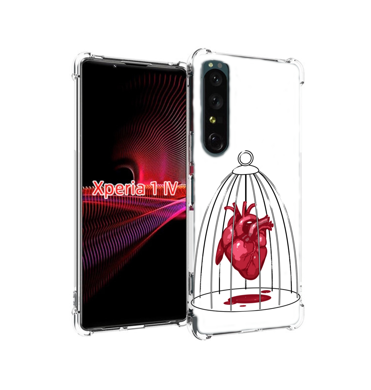 

Чехол накладка MyPads сердце в клетке для Sony Xperia 1 IV, Прозрачный, Tocco