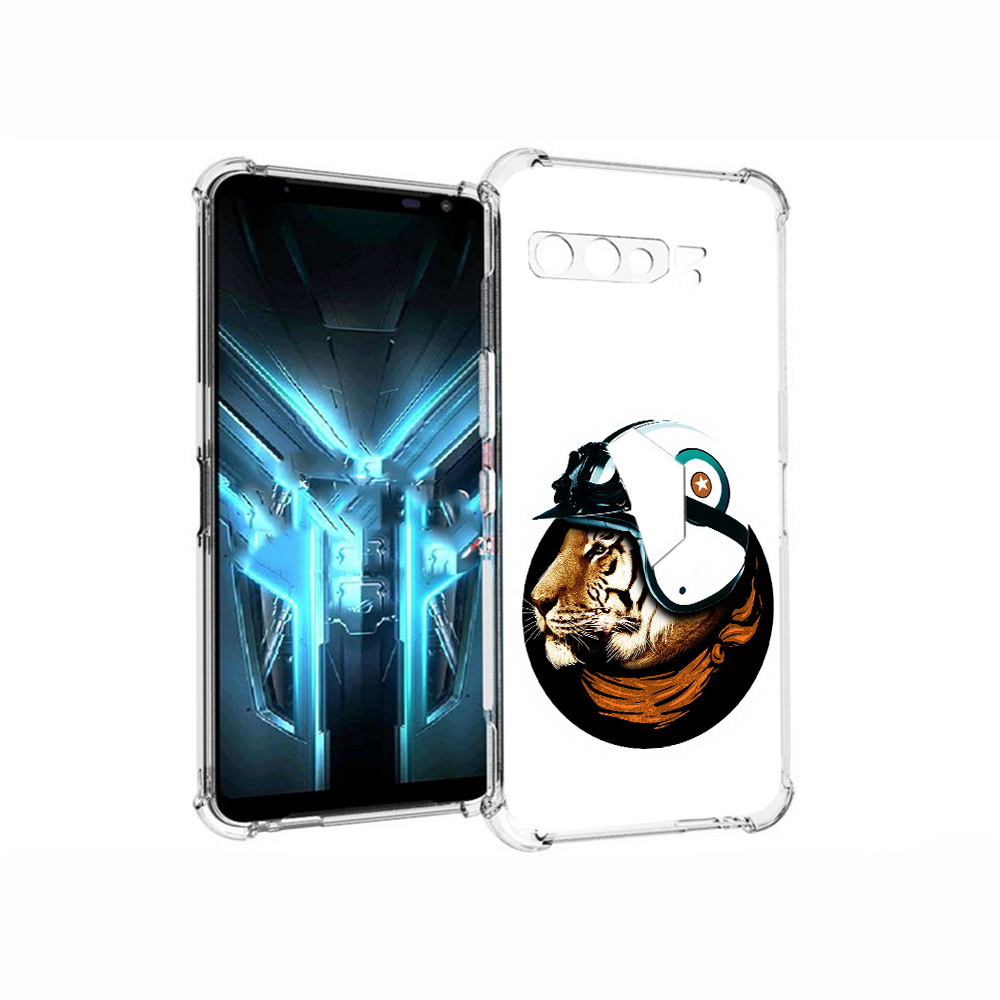 

Чехол MyPads Tocco для Asus ROG Phone 3 Тигр в шлеме, Прозрачный, Tocco