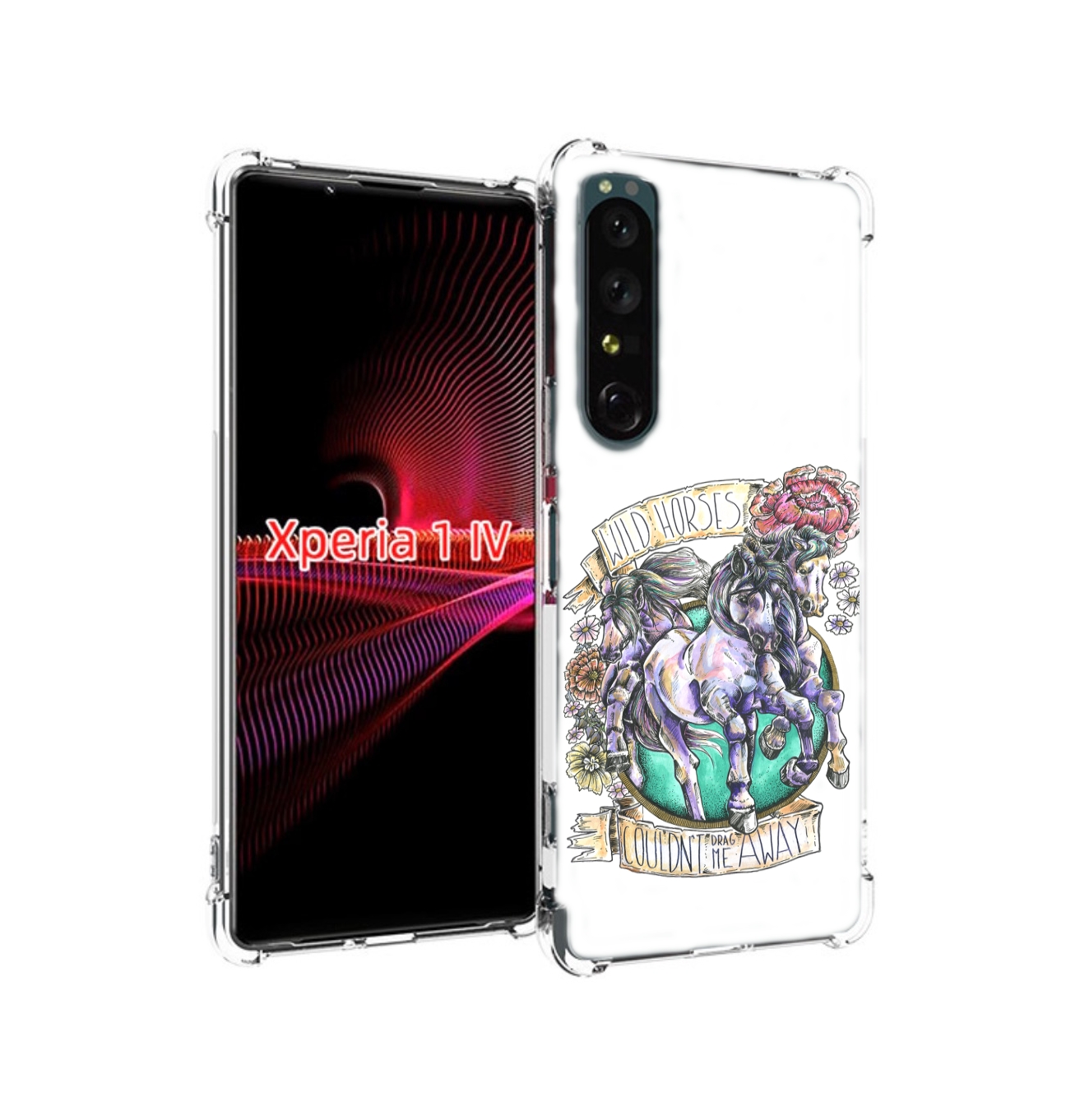 

Чехол накладка MyPads рисунок коней в цветах для Sony Xperia 1 IV, Прозрачный, Tocco