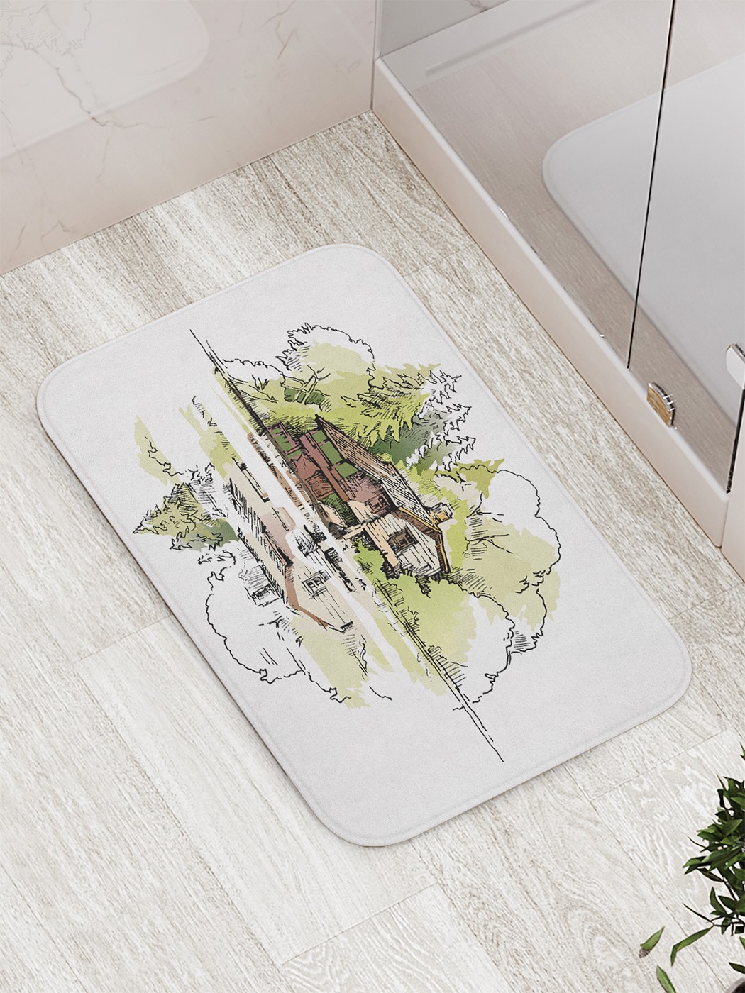 

Коврик противоскользящий для ванной, сауны, бассейна, 77х52 см bath_78126 JoyArty