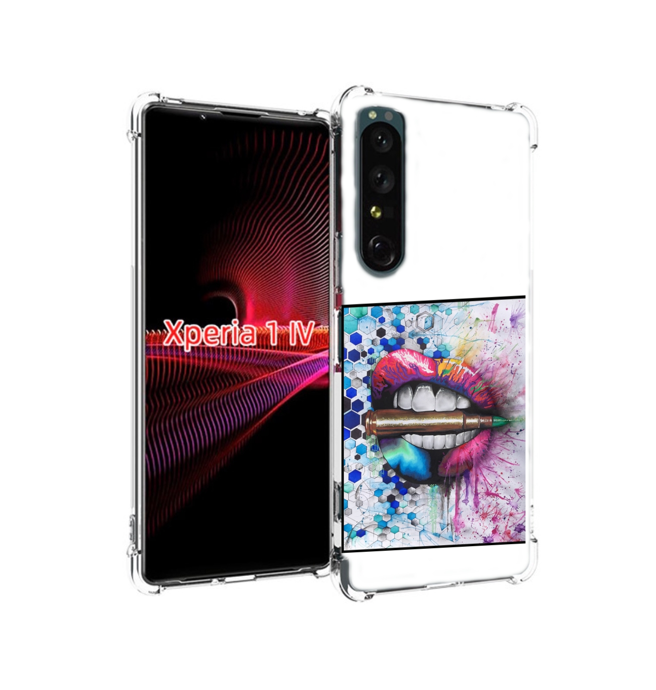 

Чехол накладка MyPads разноцветные губы с пулей для Sony Xperia 1 IV, Прозрачный, Tocco