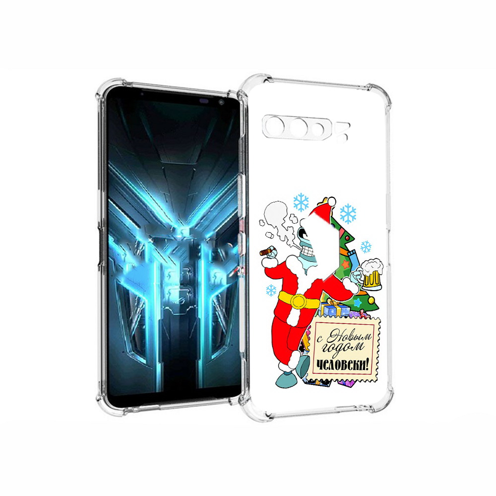 

Чехол MyPads Tocco для Asus ROG Phone 3 С новым годом человеки, Прозрачный, Tocco