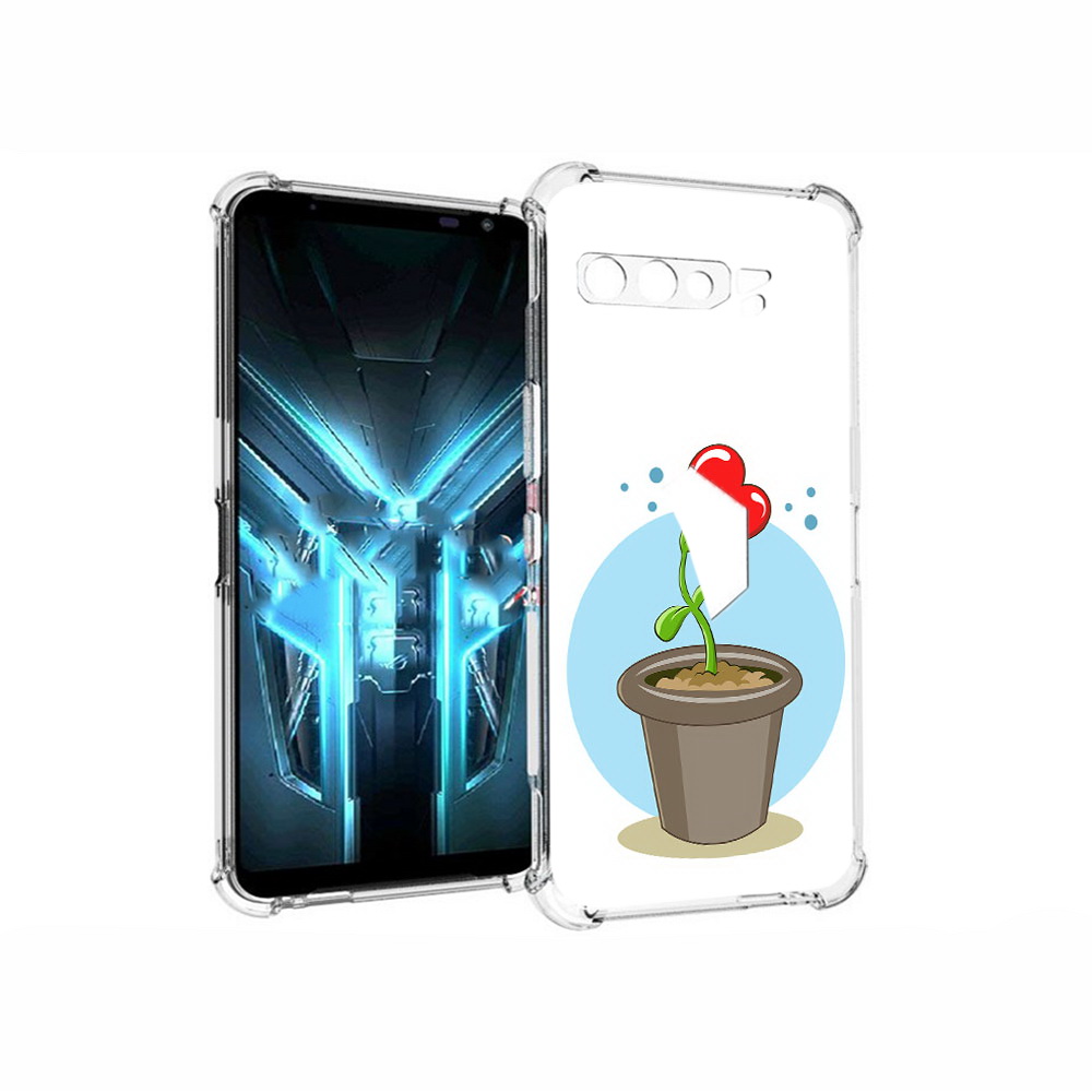 

Чехол MyPads Tocco для Asus ROG Phone 3 Растение любви 14 февраля, Прозрачный, Tocco