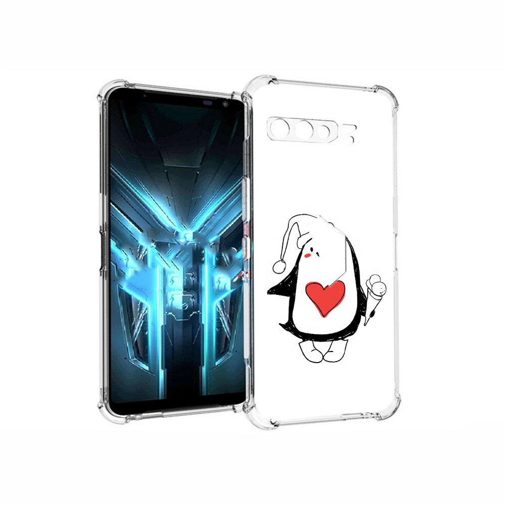 

Чехол MyPads Tocco для Asus ROG Phone 3 Пингвин с мороженым, Прозрачный, Tocco