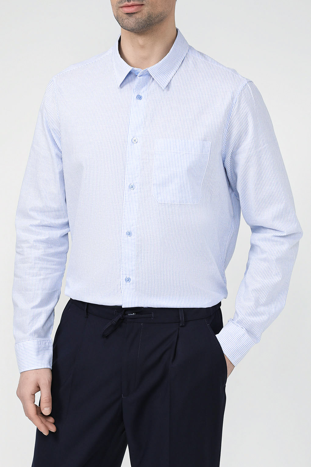 

Рубашка мужская MARCO DI RADI MDR24013534-009 голубая 2XL, Голубой, MDR24013534-009