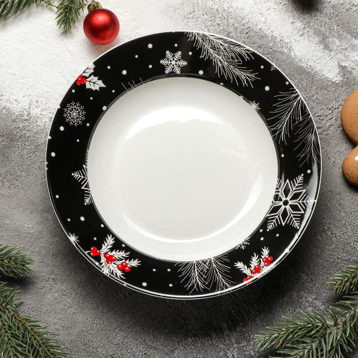 фото Тарелка суповая magistro «новый год. зимняя сказка», 500 мл, d=20,2 см
