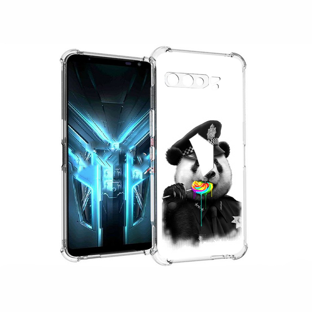 

Чехол MyPads Tocco для Asus ROG Phone 3 Панда полиция, Прозрачный, Tocco