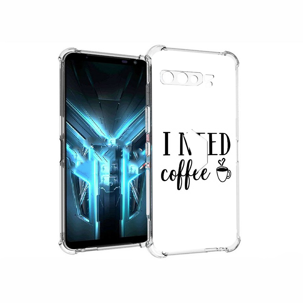 

Чехол MyPads Tocco для Asus ROG Phone 3 Мне нужен кофе, Прозрачный, Tocco
